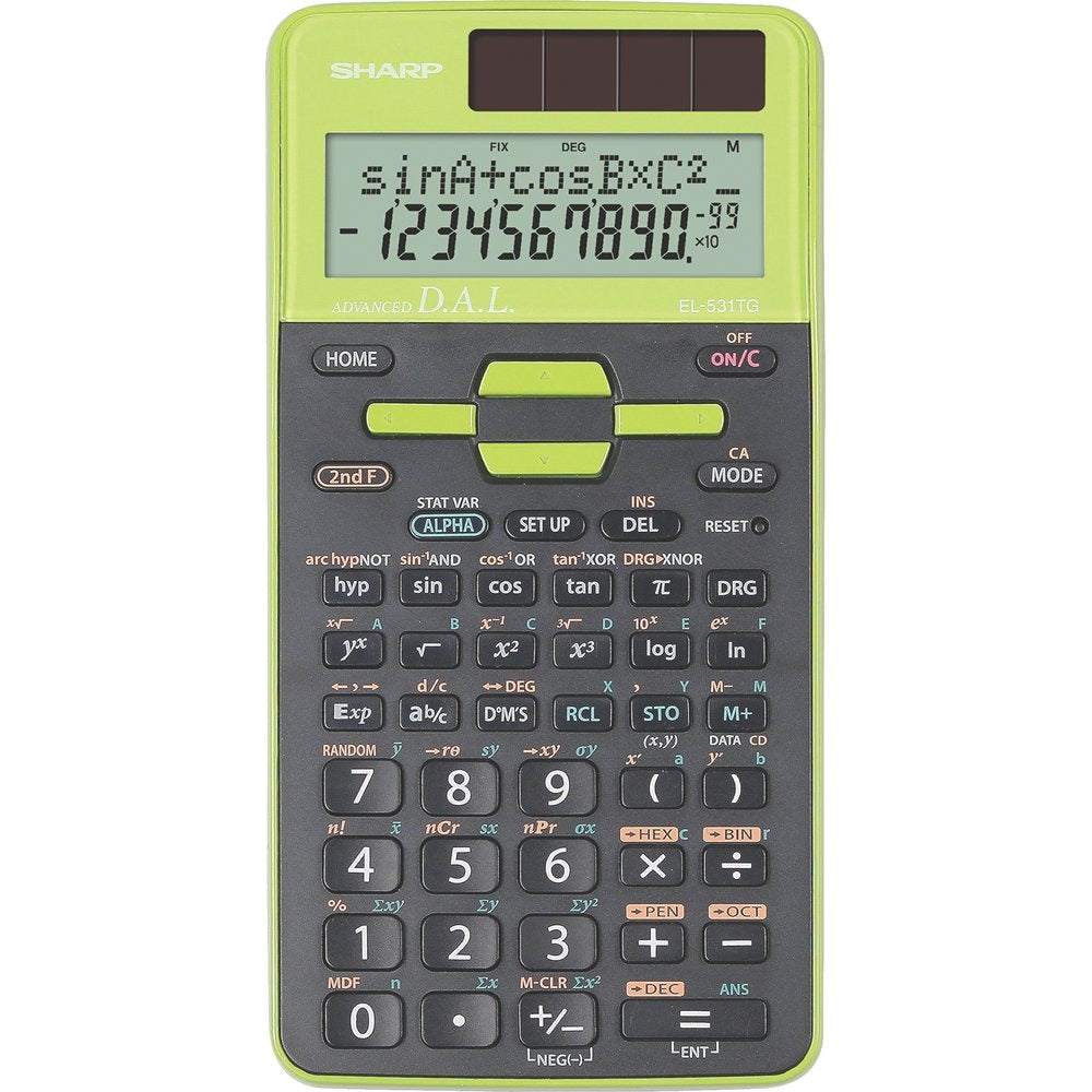Sharp EL-531TG Scientific Pocket Calculator, Black - Green, SH-EL531TGGR
