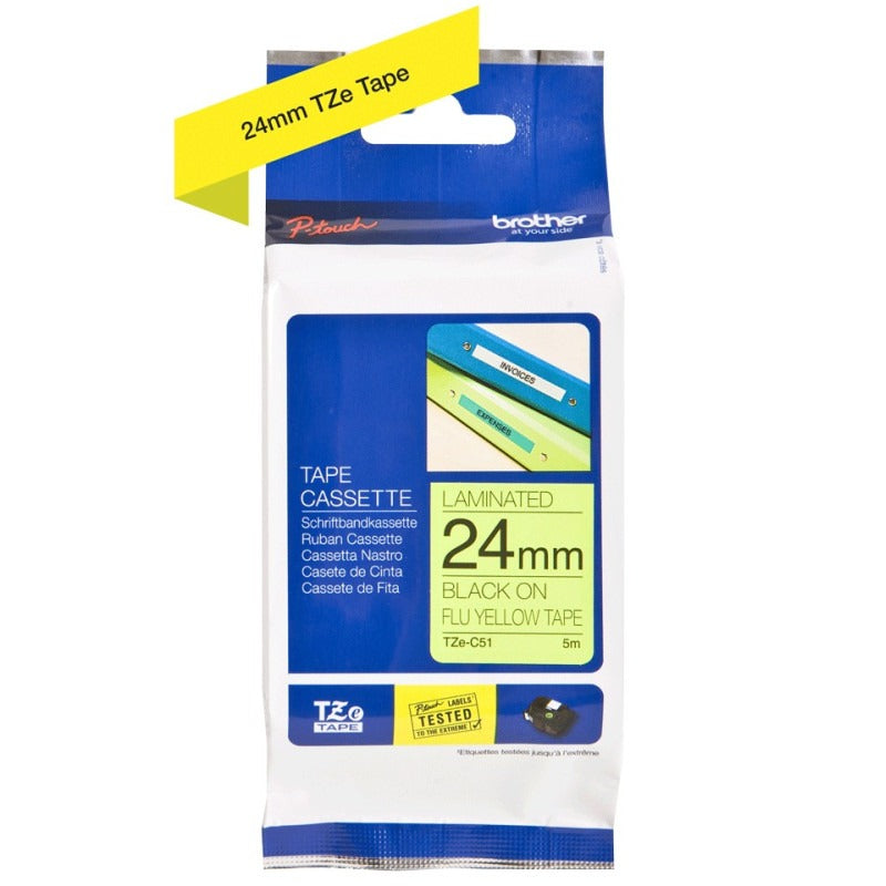 Brother TZe M951 Laminated Tape, Black on Silver, 2.4 cm x 8 m, for P-Touch 24XX, 2500, 27XX, 350,3600, 550,7500, 7600,9200, 9500,9600, 9700,9800 TZEM951
