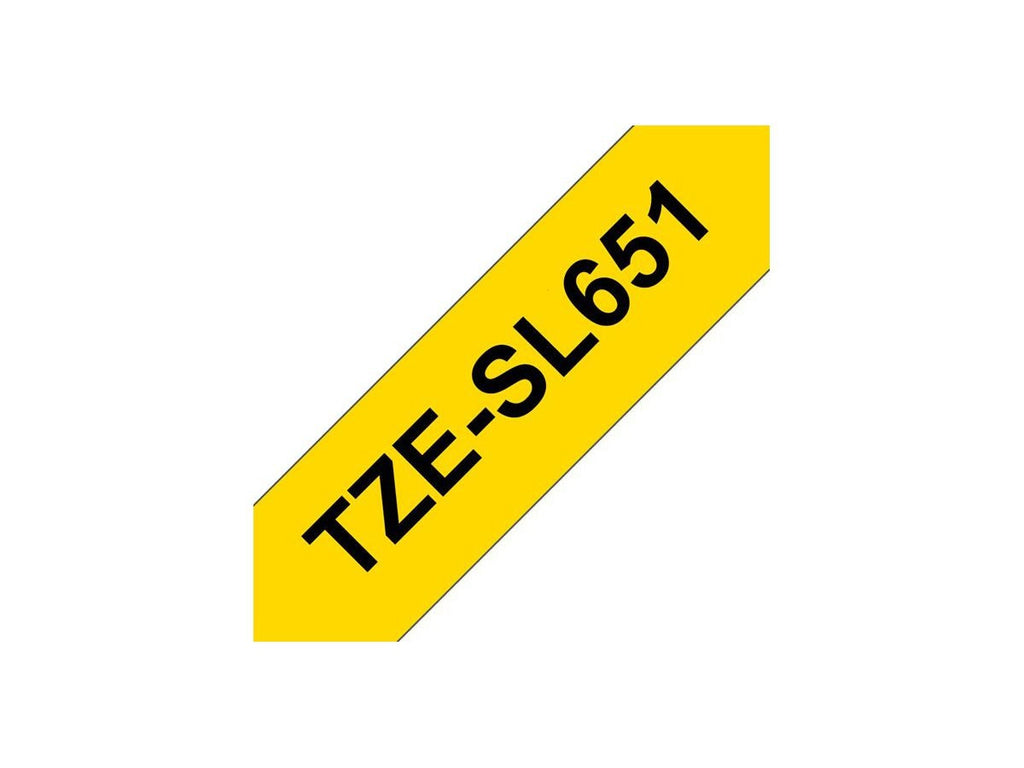 Brother TZe-SL651 Self-Adhesive Label Tape - Black on Yellow - 2.4 cm x 8 m - for P-Touch PT-D800W, PT-E550WSP, PT-E550WVP, PT-P900W, PT-P950NW