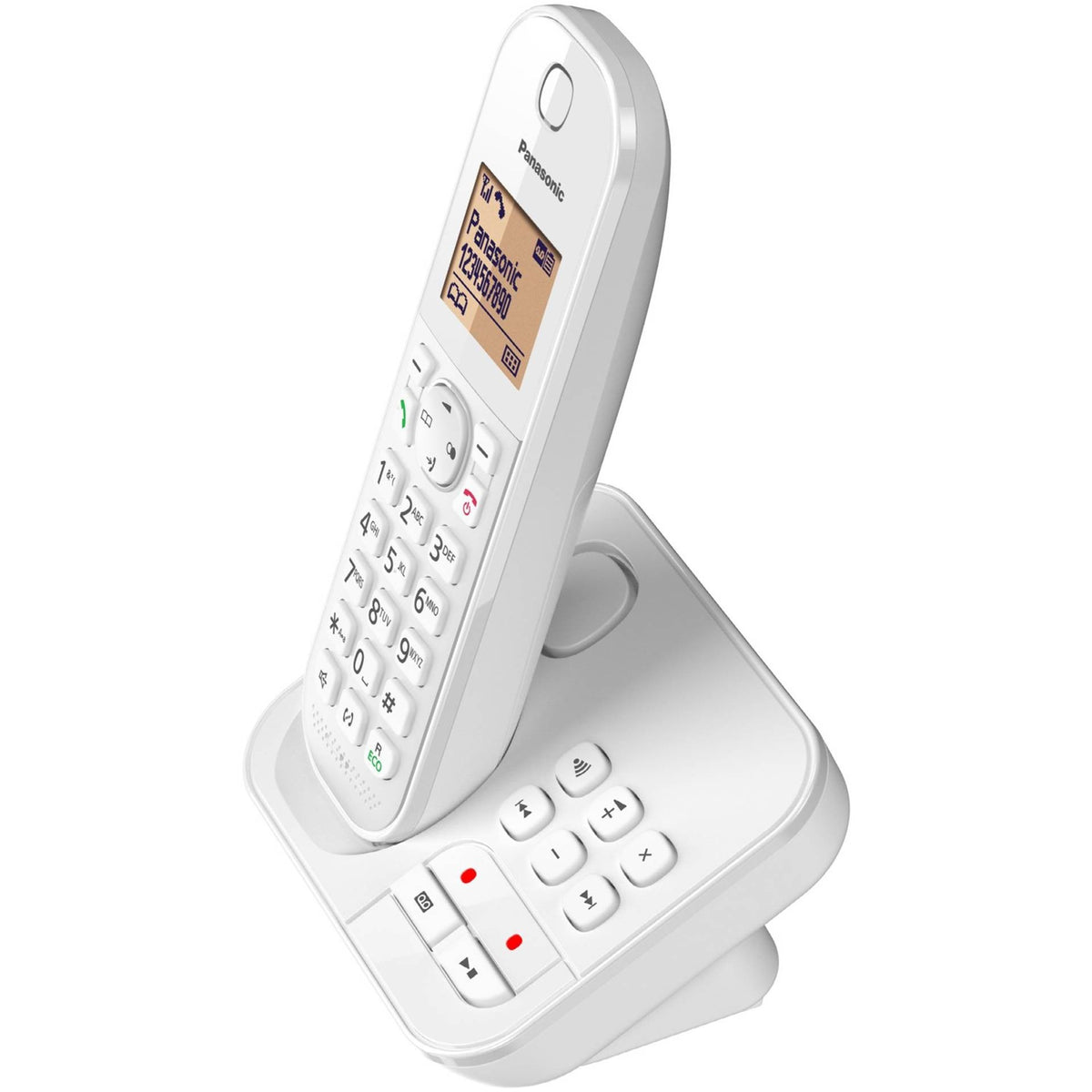 Panasonic KX-TGC420G Cordless Phone with Answering Machine and Caller ID, DECT, White (KX-TGC420GW)