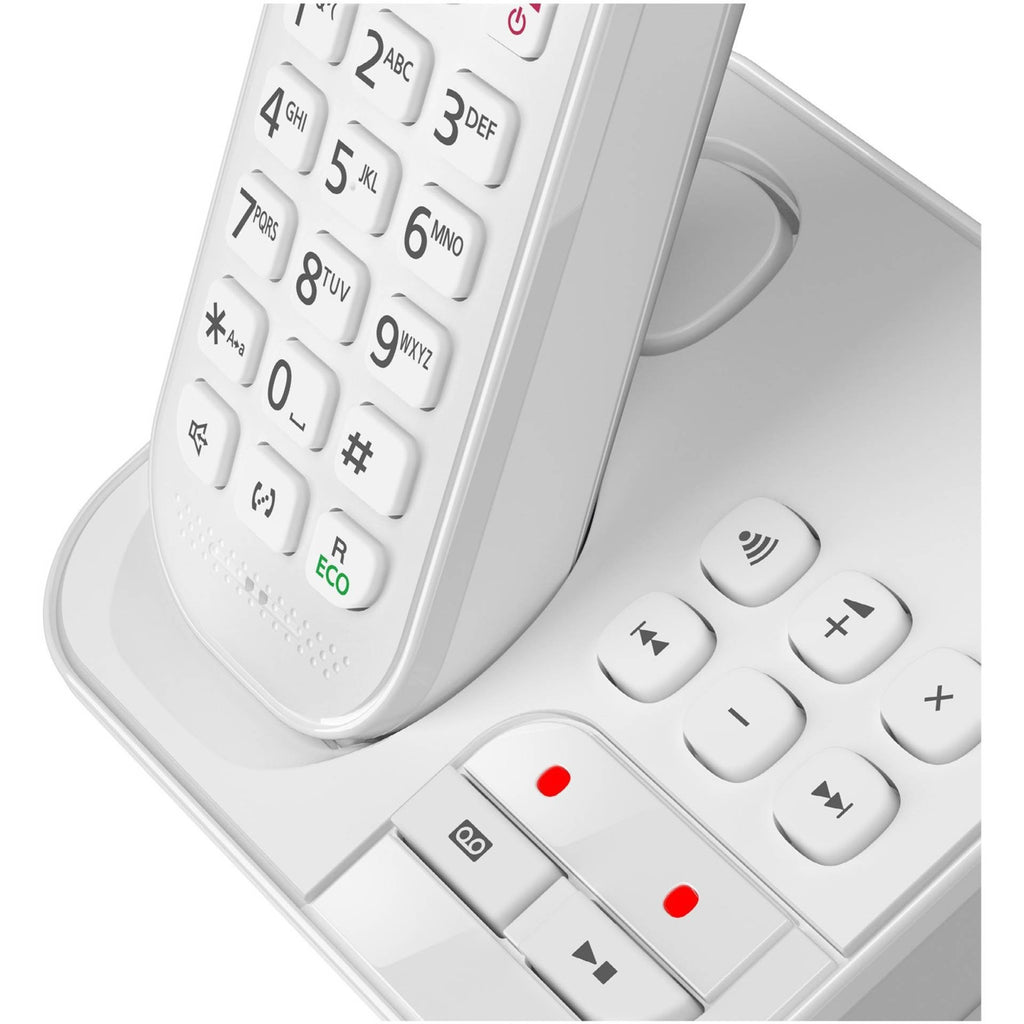 Panasonic KX-TGC420G Cordless Phone with Answering Machine and Caller ID, DECT, White (KX-TGC420GW)
