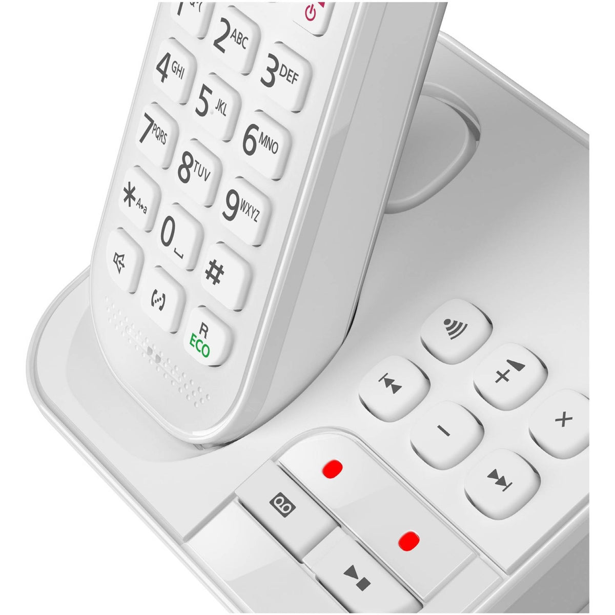 Panasonic KX-TGC420G Cordless Phone with Answering Machine and Caller ID, DECT, White (KX-TGC420GW)
