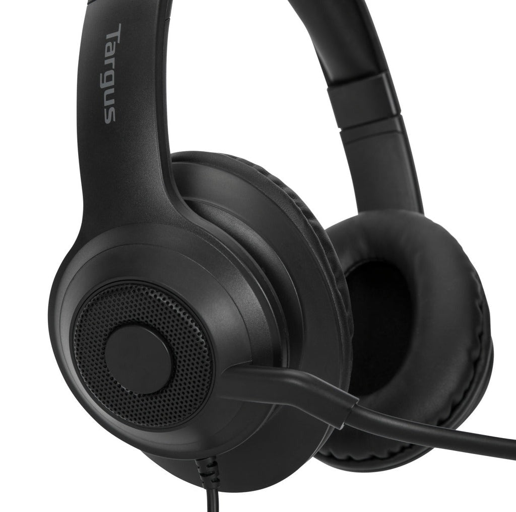 Targus AEH102GL Wired On-Ear Headset, Noise Isolating, Black (AEH102GL)