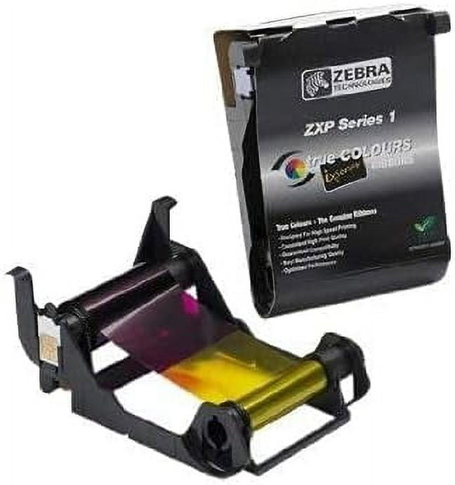 Zebra YMCKO ribbon for up to 100 plastic cards, compatible with Zebra ZXP Series 1,800011-140