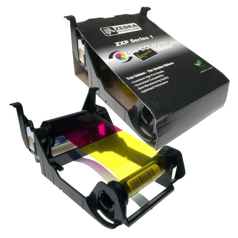 Zebra YMCKO ribbon for up to 100 plastic cards, compatible with Zebra ZXP Series 1,800011-140