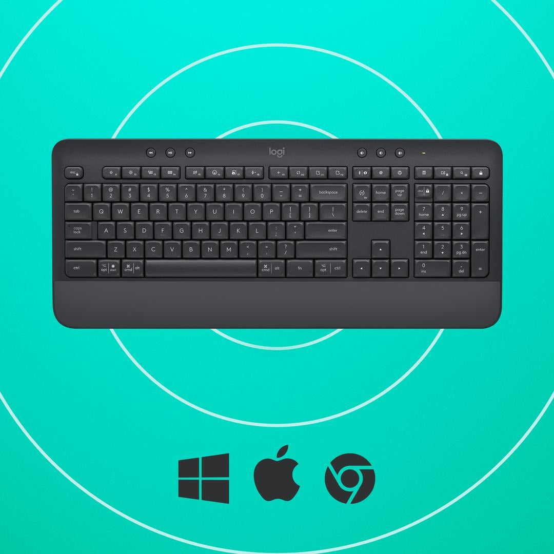 Logitech Signature K650 - Wireless Keyboard - Bluetooth 5.1 - QWERTZ - Swedish - Graphite
