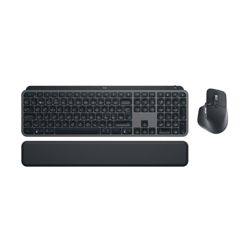 Logitech MX Keys S Combo - Wireless Backlit Keyboard and Mouse Set - Nordic Layout - Graphite (920-011612)