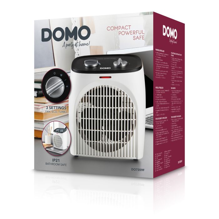DOMO Electric Radiator - 2000 W - Small - 16 x 22 x 26 cm