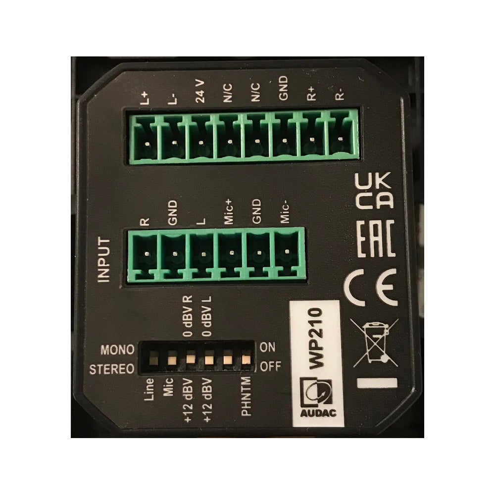 Wall Module AUDAC WP210/B XLR Mic + 3.5 mm Jack