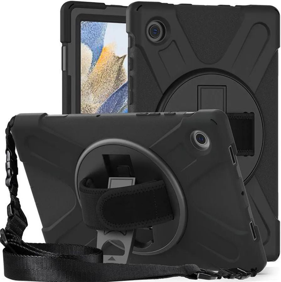 eSTUFF CHICAGO Back Cover for Tablet with Screen Protector, Black, 10.5" for Samsung Galaxy Tab A8 (ES683609-BULK)