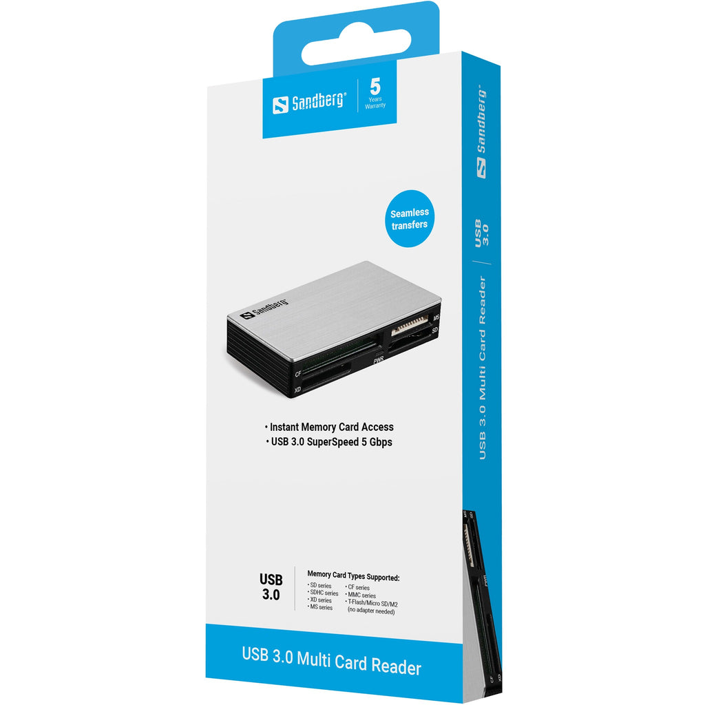 Sandberg USB3.0 Multi Card Reader MS, MMC, SD, xD, CF, TransFlash, microSD, SDHC (133-73)