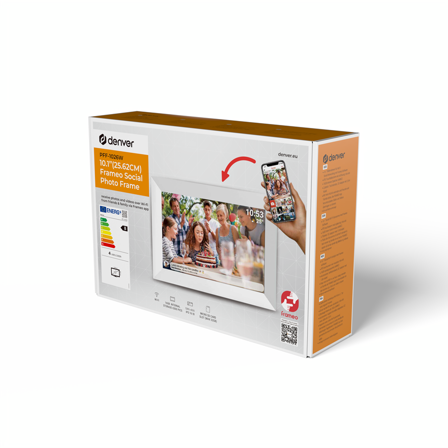 Denver Frameo PFF-1026 White Digital Wi-Fi Photoframe