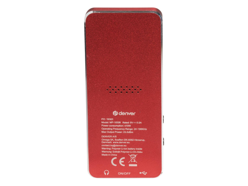 Odtwarzacz MP4 Denver MP-1830R BT 1 8  4GB czerwony