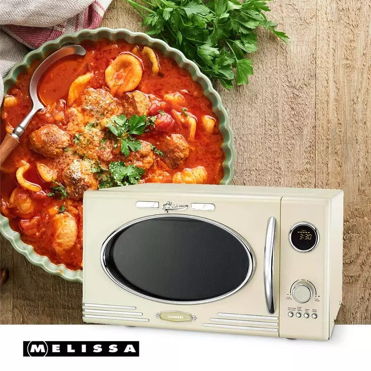Melissa 16330128 Retro-Style Microwave Oven with Grill - 800W Microwave Power - 23 L Capacity