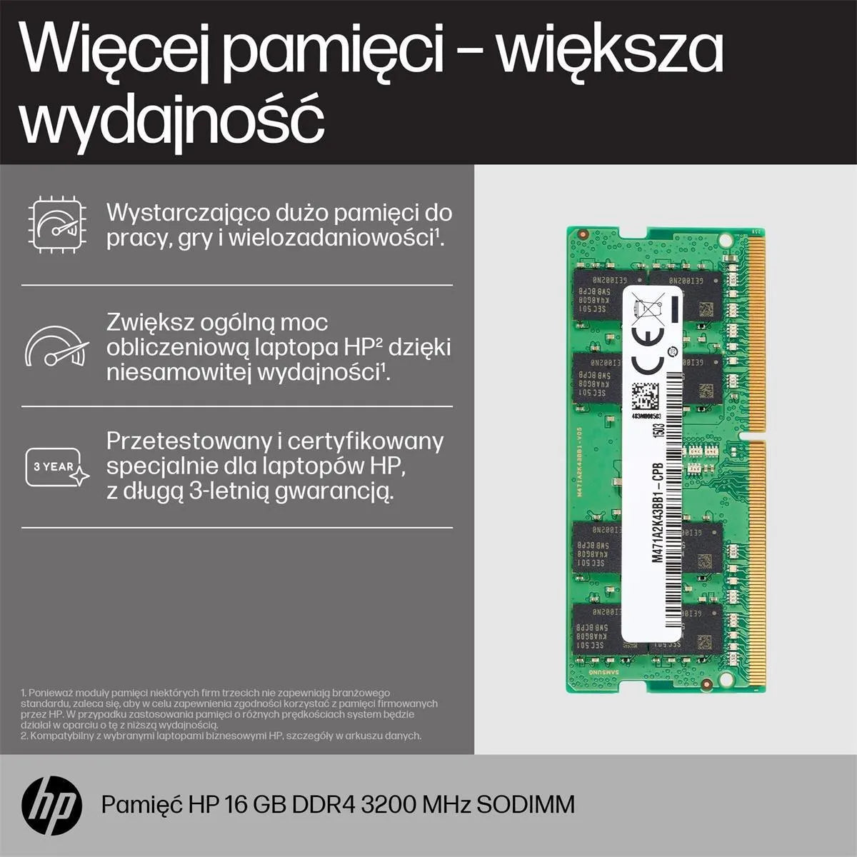 HP SoDIMM Memory - 8GB DDR4-3200 Micron J L06334-H81