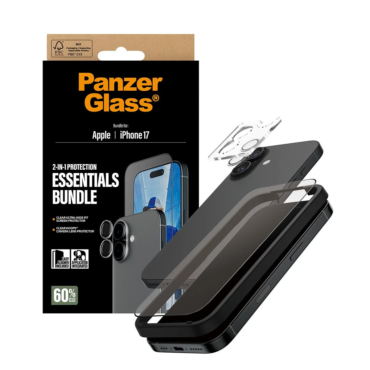 PanzerGlass 2-in-1 Essentials Bundle for iPhone 17 (PG58160)