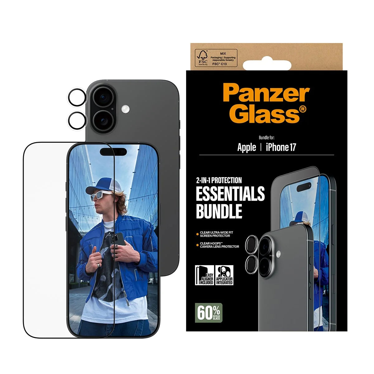 PanzerGlass 2-in-1 Essentials Bundle for iPhone 17 (PG58160)