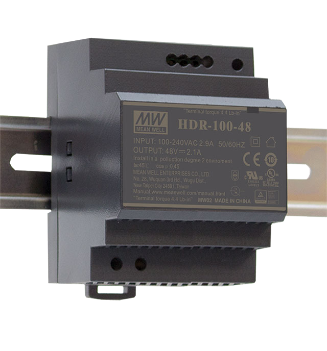 DIN Rail Switching Power Supply Mean Well HDR-100-, 48V, 1.92A