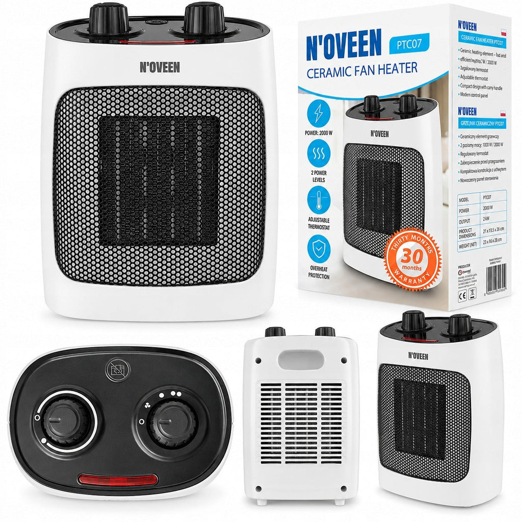 N'OVEEN Ceramic Fan Heater PTC07 1580 g 220 mm Height Home Appliances