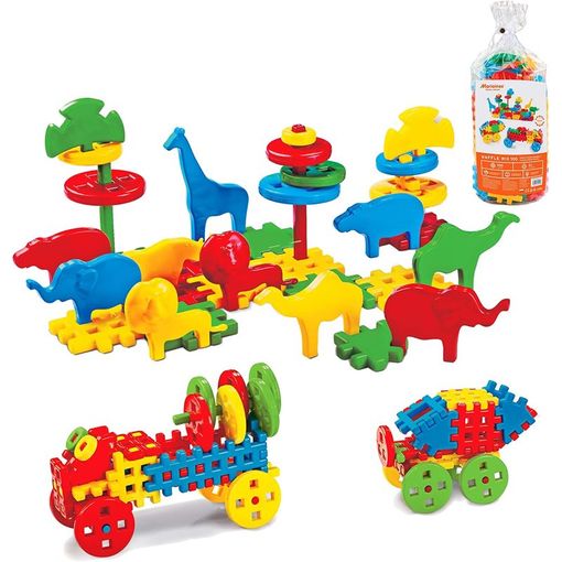 MARIOINEX Waffle Building Blocks 100 Pieces Mix | Model: 900208