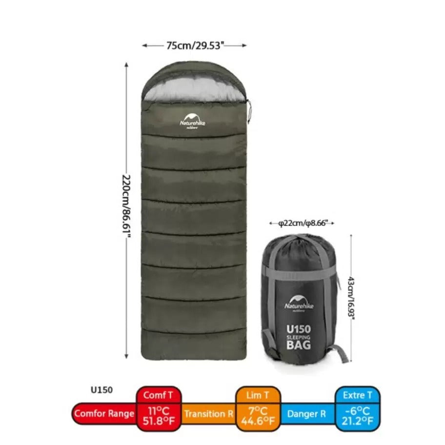 Naturehike Sleeping Bag U150 Coffee Left NH20MSD07
