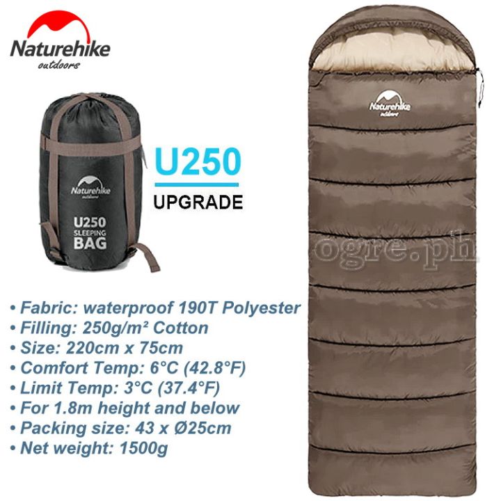 Naturehike Sleeping Bag U250 Army Green Left NH20MSD07