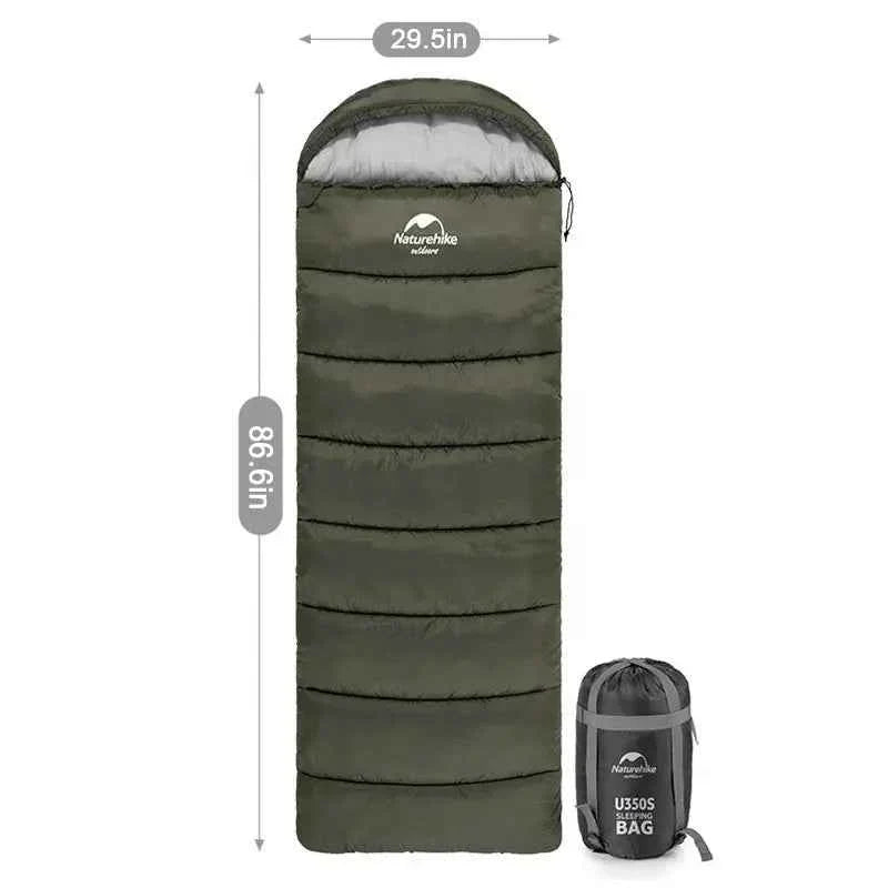 Naturehike Sleeping Bag U350S NH20MSD07, Coffee, Left-Hand, 3-Season