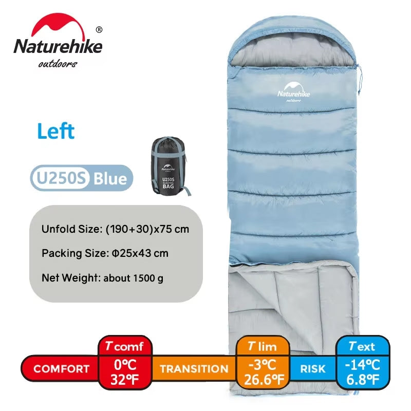 Naturehike U350 NH20MSD07 Coffee Left Sleeping Bag 2150 g 260x470mm 0005042100025579