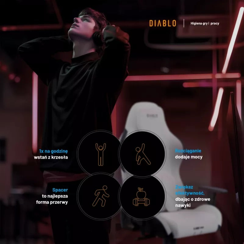 DIABLO CHAIRS X.One Prime Gaming Chair Normal Size Ghosted White | Model 51743