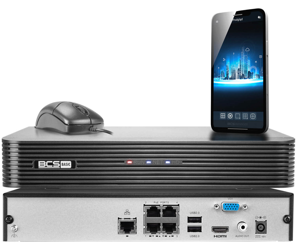 BCS BASIC Network Video Recorder 4 Channels 8MP BCS-B-NVR0401-4P