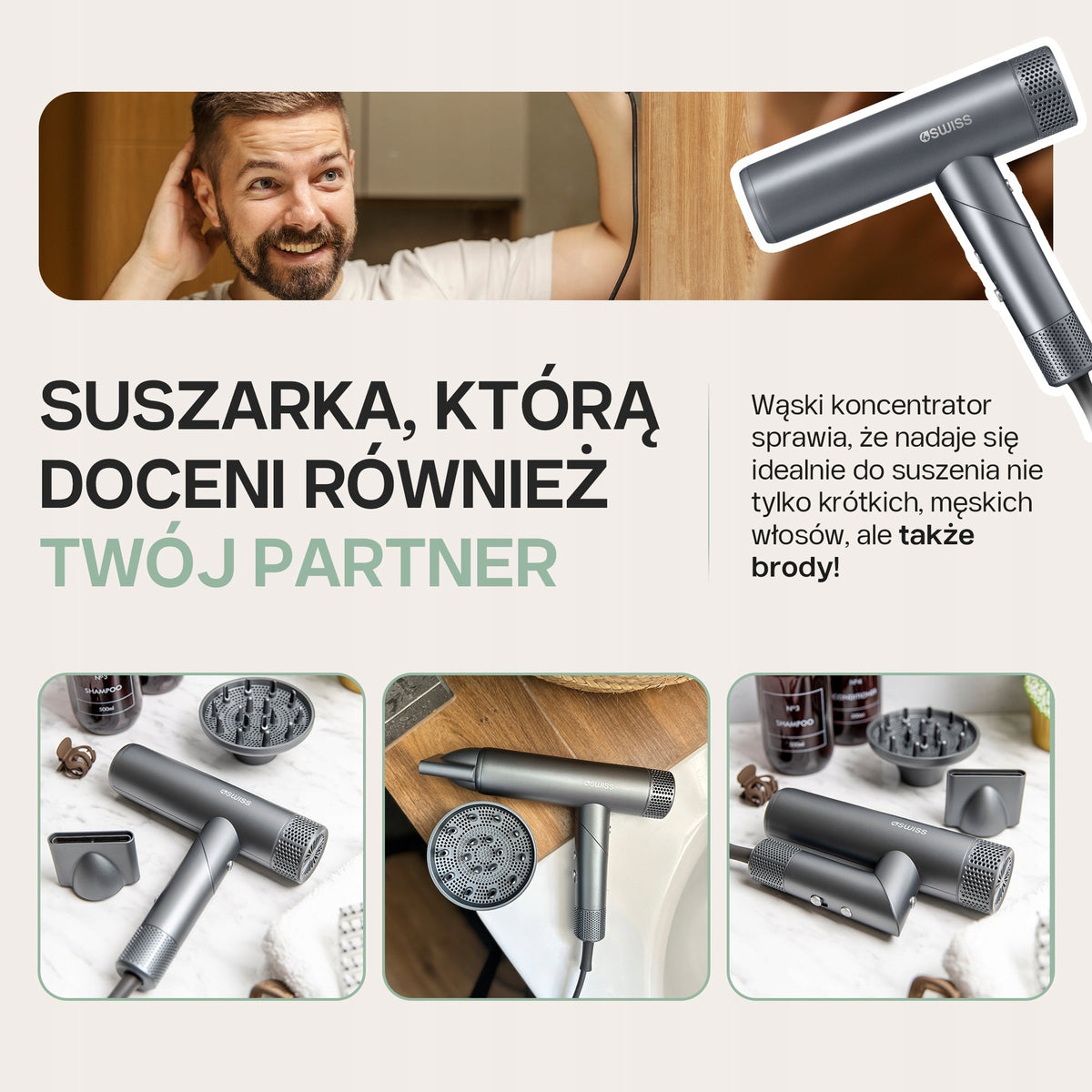4SWISS F424 AirPower+ Hair Dryer | Model 51920