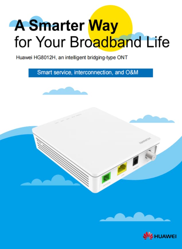 Huawei HG8012H 1XGE 1XFE 1XGPON SC/APC 1XCATV 1XPOTS