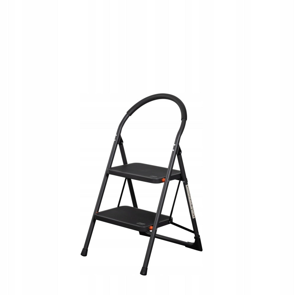 Bradas Steel Folding Ladder 2 Steps Black DIY-LD01/2