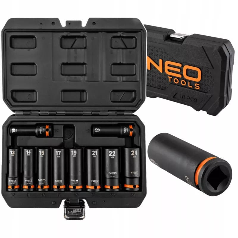 1/2  Impact Sockets  10-24 mm  Set of 10  CrMo