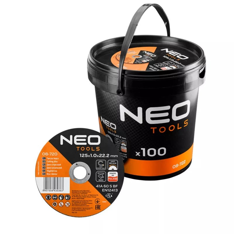 Metal Cutting Discs 41A 60 S BF -125x1 0x22 23 STEEL/INOX  100 pieces in a bucket Made in Poland