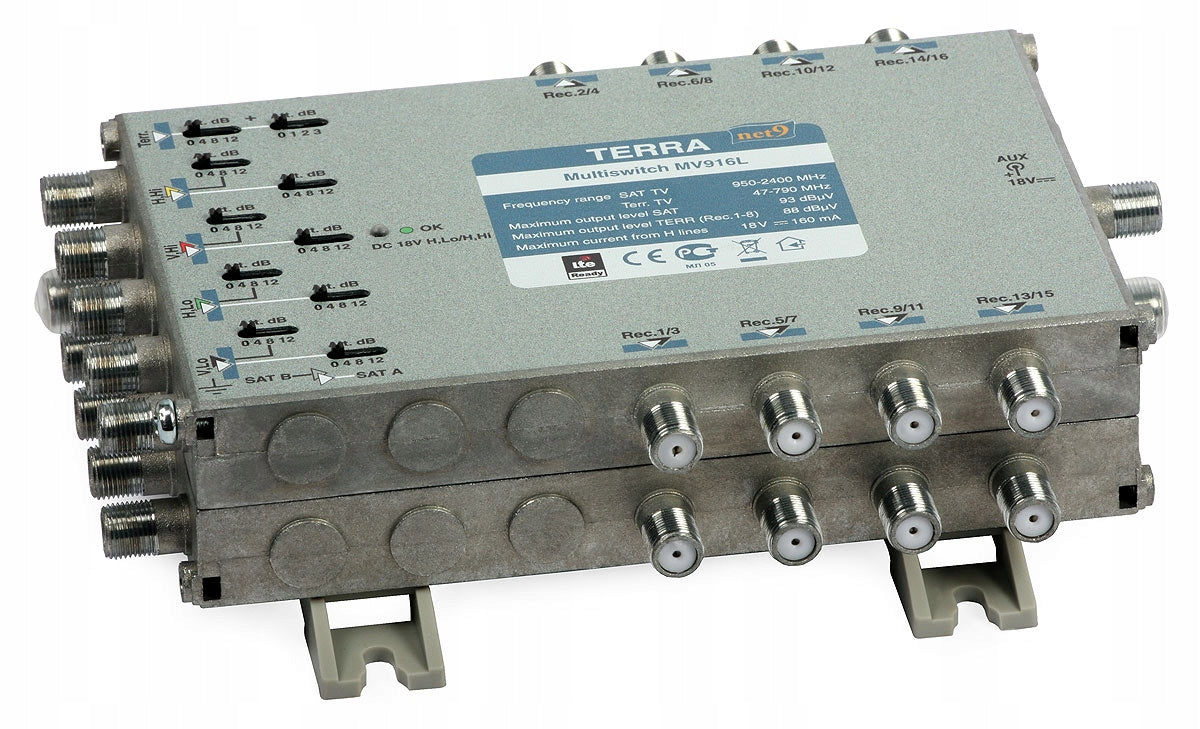 Terra Multiswitch 16942 - 9 Inputs, 16 Outputs, 1060 g, 32x262x191mm