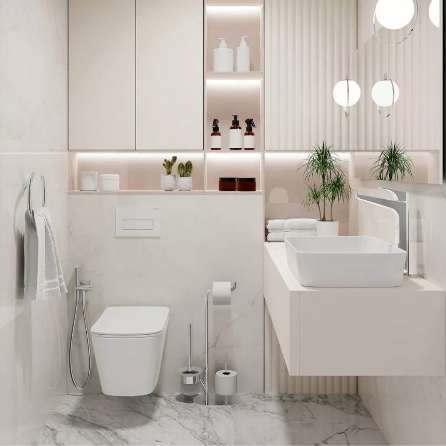 DEANTE Toilet Paper Holder with Brush - Chrome - ADI0732 3-function