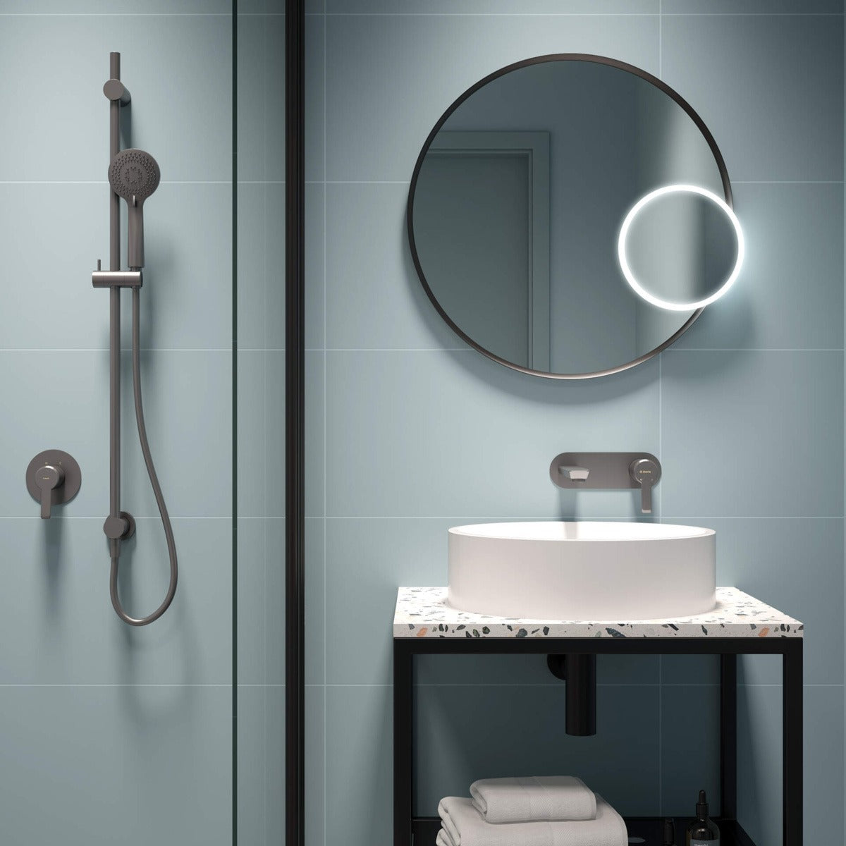 Deante Concealed Shower Set with Rail