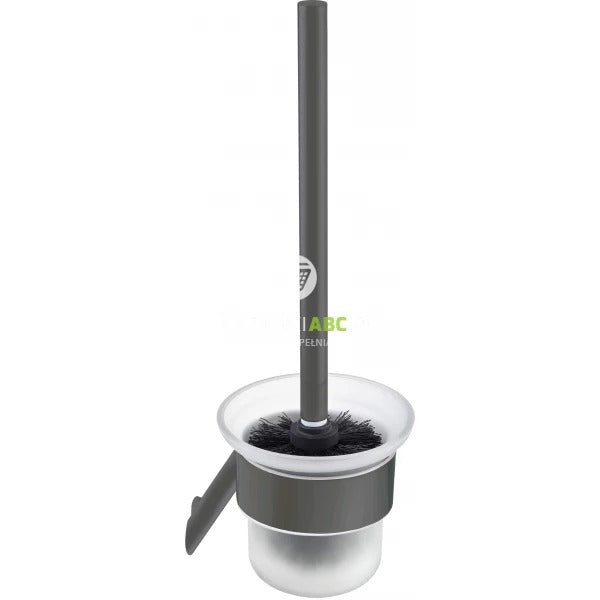 Deante Wall-Hung Toilet Brush with Holder, Titanium Finish, ADID711