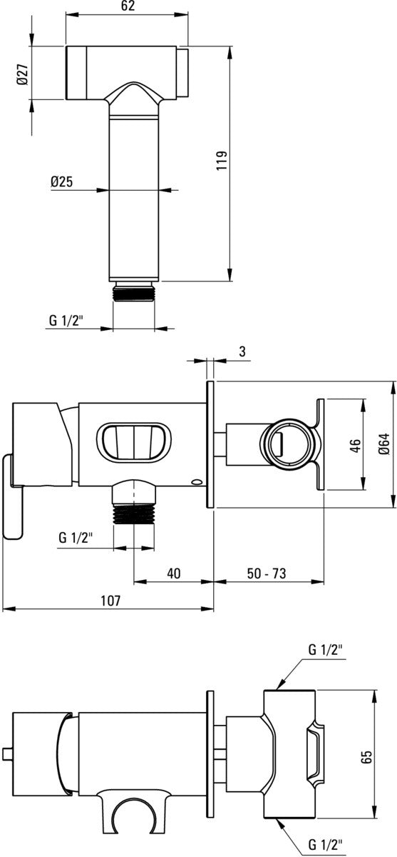 Deante Concealed Bidet Mixer