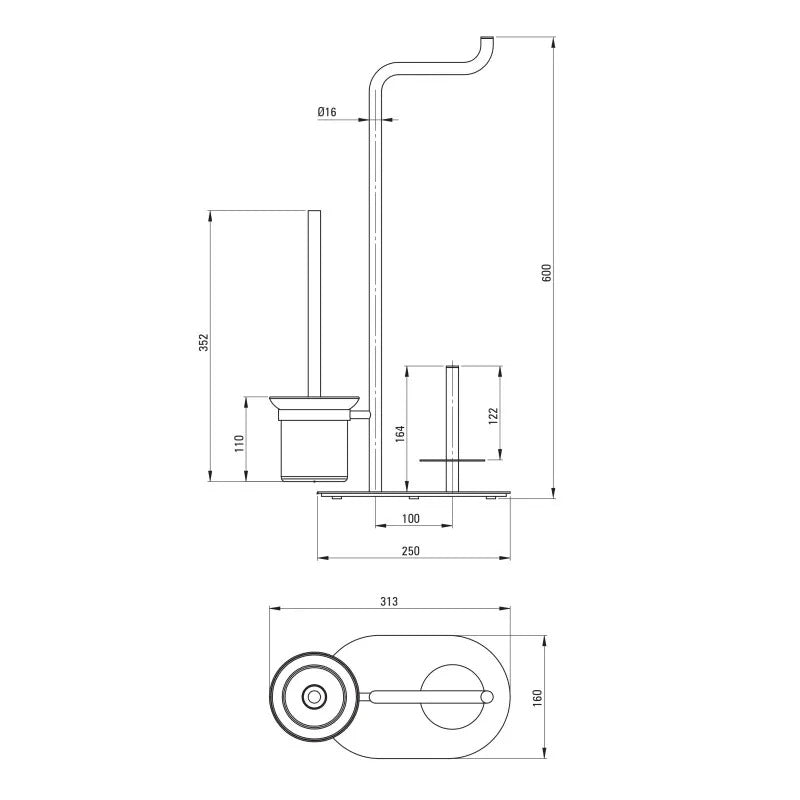 Deante Paper Stand - 3-Function, Steel, Free-standing, ADI F732