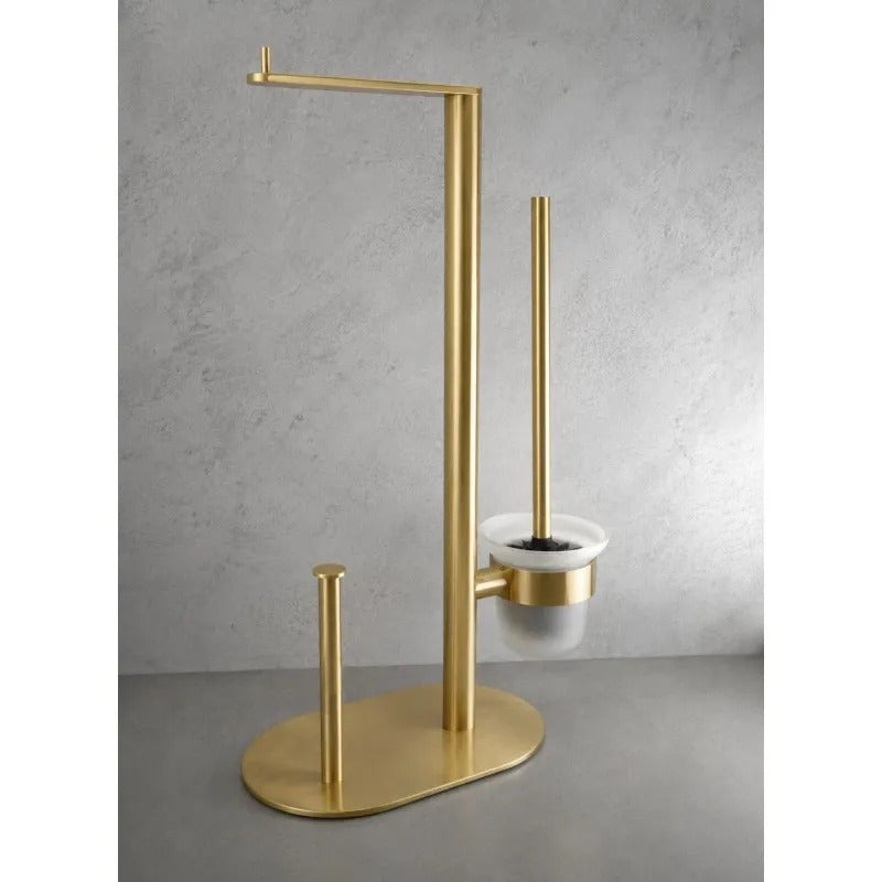 Deante Paper Stand - 3-Function, Brushed Gold, Free-standing, ADRR732