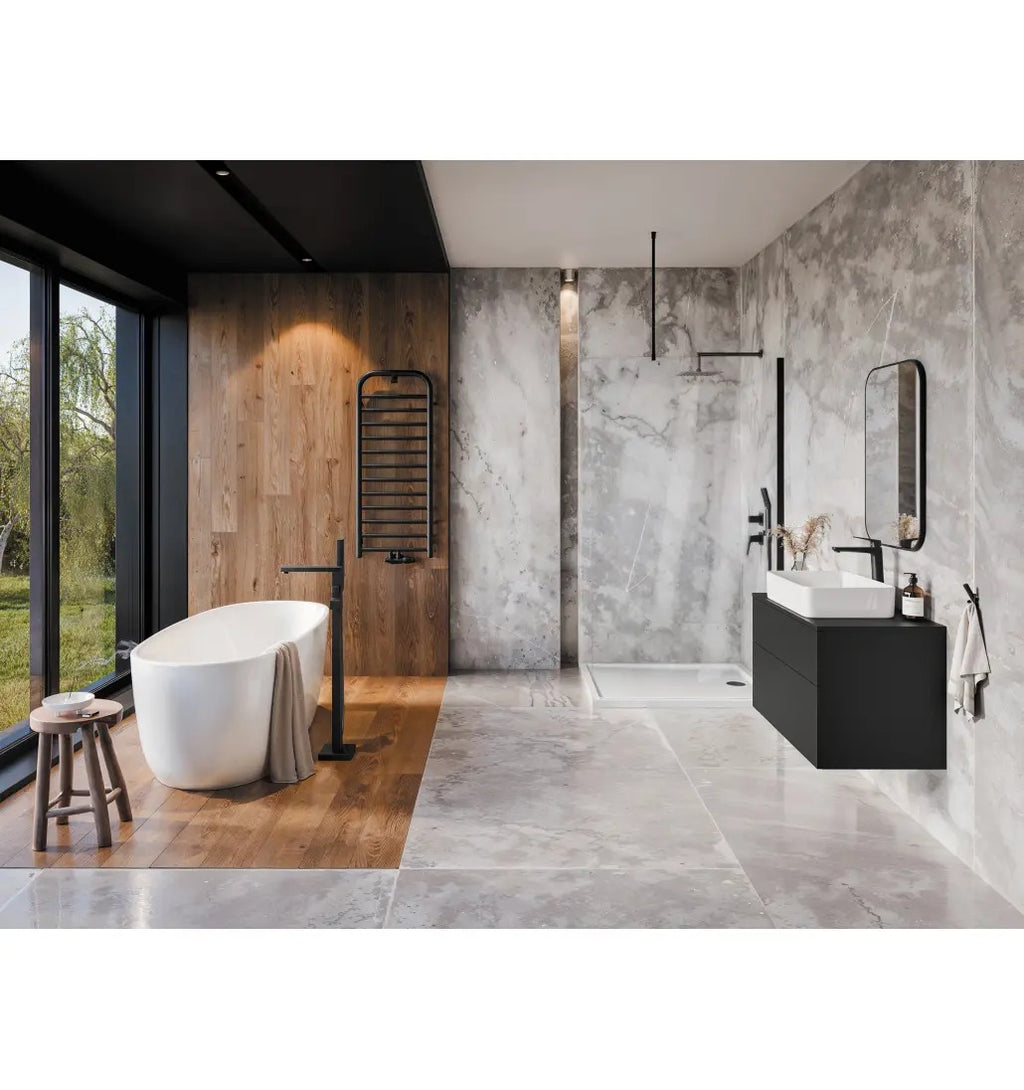 Deante Bathroom Radiator 121 cm Water-Electric Low Carbon Steel Nero AGI NG41
