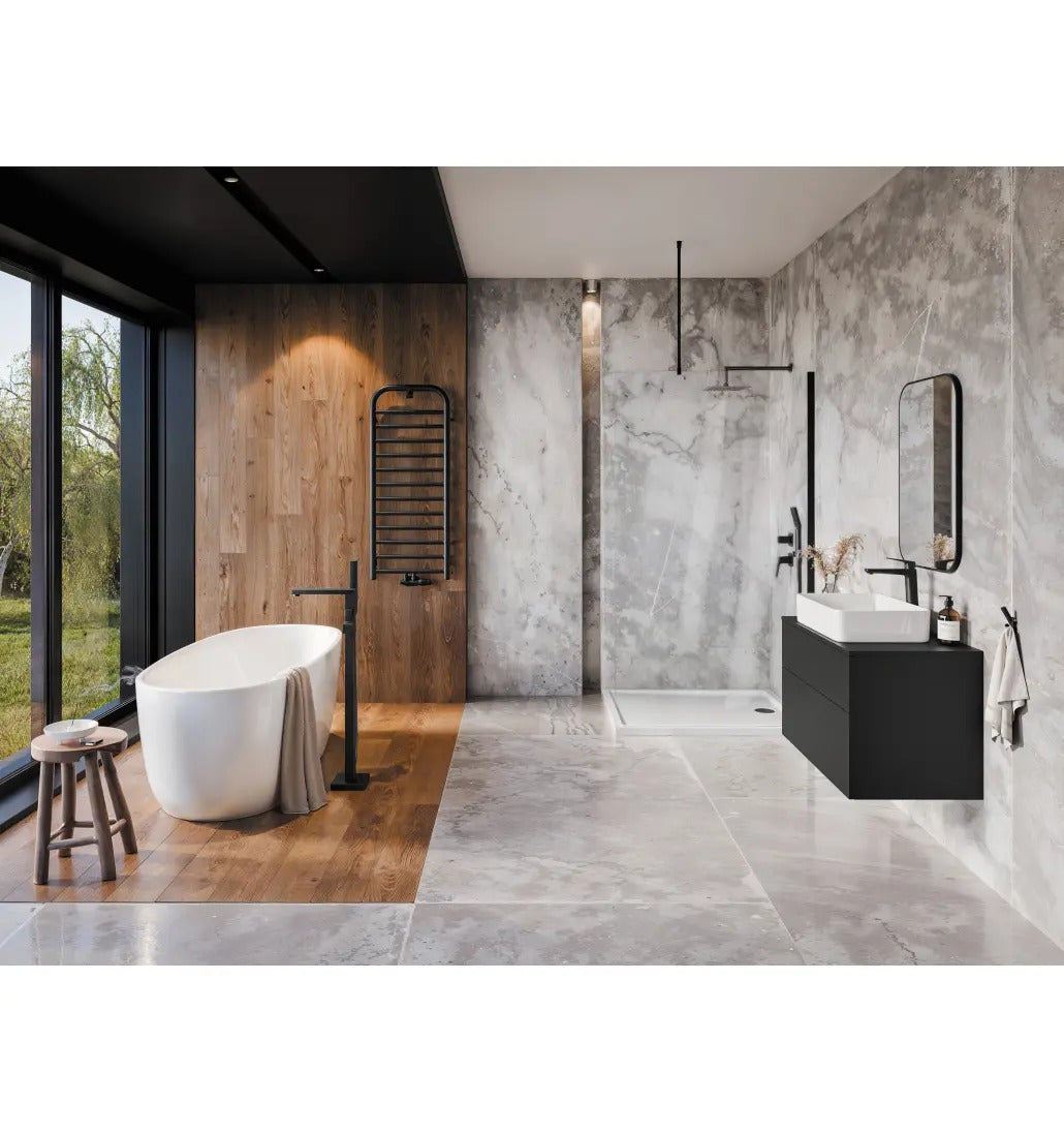Deante Bathroom Radiator 121 cm Water-Electric Low Carbon Steel Nero AGI NG41