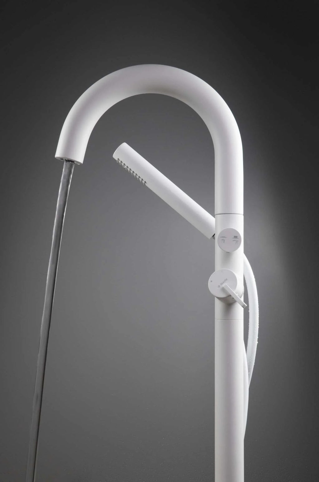 Deante Freestanding Bath Faucet with Shower Set Brass Alabaster BQS A17N