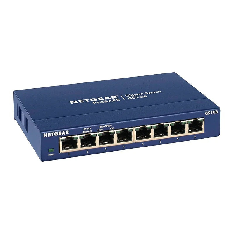 NETGEAR GS108GE network switch Unmanaged Gigabit Ethernet (10/100/1000) Blue