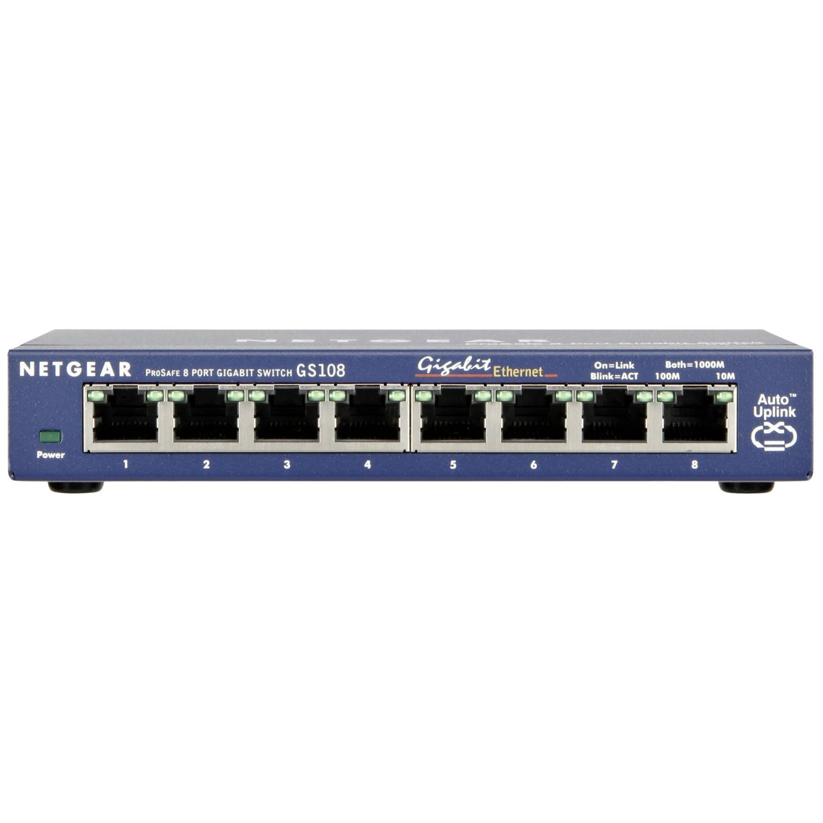 NETGEAR GS108GE network switch Unmanaged Gigabit Ethernet (10/100/1000) Blue