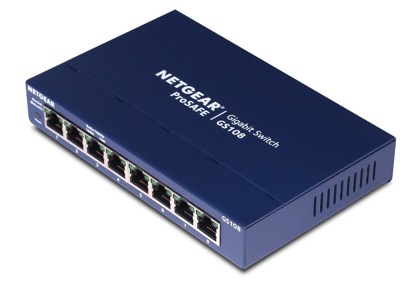 NETGEAR GS108GE network switch Unmanaged Gigabit Ethernet (10/100/1000) Blue