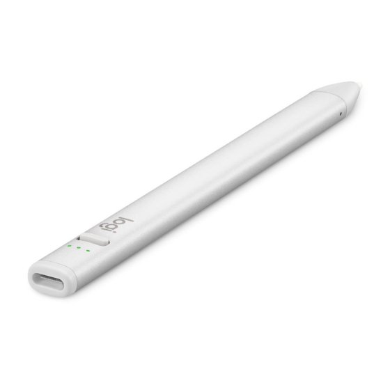 Logitech Crayon Stylus - SILVER (914-000074) + Combo Touch Case for iPad (10th gen) Grey (920-011441)