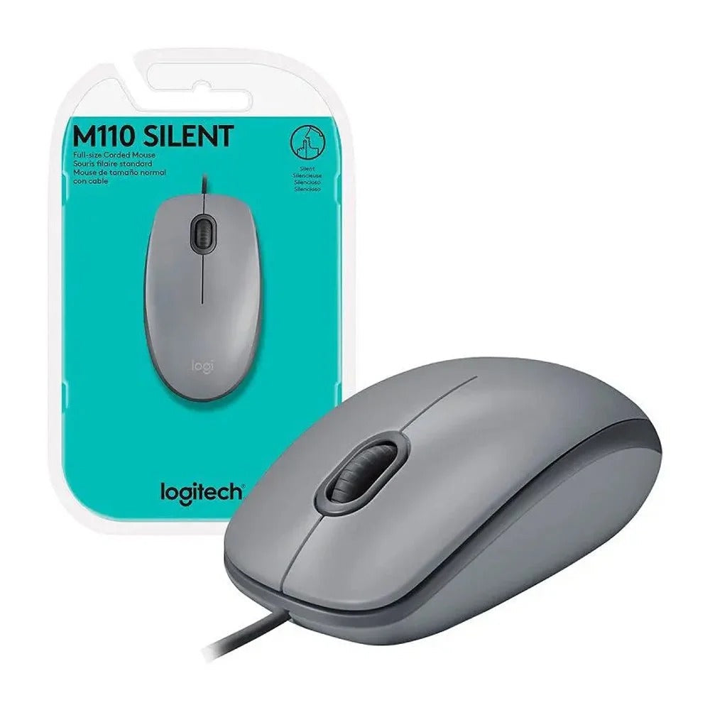 Mysz Logitech Logitech myš Corded M110 tichá  šedá  EMEA + Studio Series - GRAPHITE (956-000049)